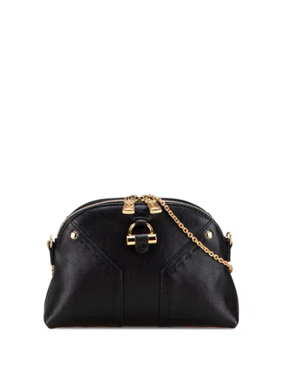 Pre-owned Saint Laurent 2000-2012 Mini Leather Muse Chain Bag Shoulder Bag In Black
