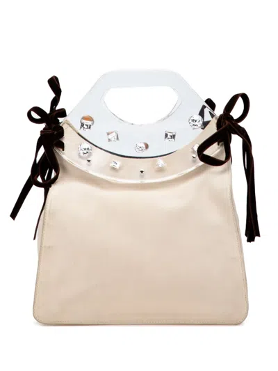 Pre-owned Saint Laurent 2000-2012 Suede Crystal Handbag In Brown