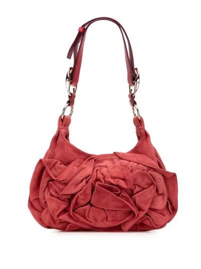 Pre-owned Saint Laurent 2000-2012 Suede Nadja Rose Shoulder Bag