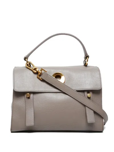 Pre-owned Saint Laurent 2000-2020s Muse Leather Tote Bag In Neutral