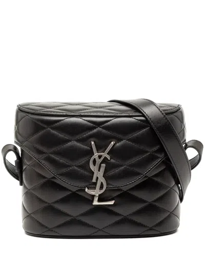 Pre-owned Saint Laurent 2000-2025 Quilted Lambskin Monogram June Box Bag Crossbody Bag In Black