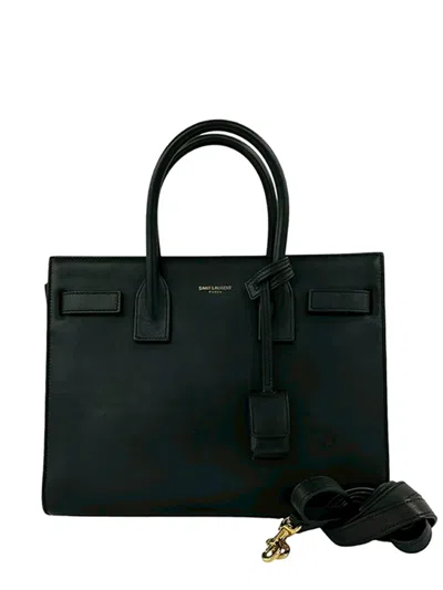 Pre-owned Saint Laurent 2000-2026 Baby Leather Sac De Jour Satchel In Black