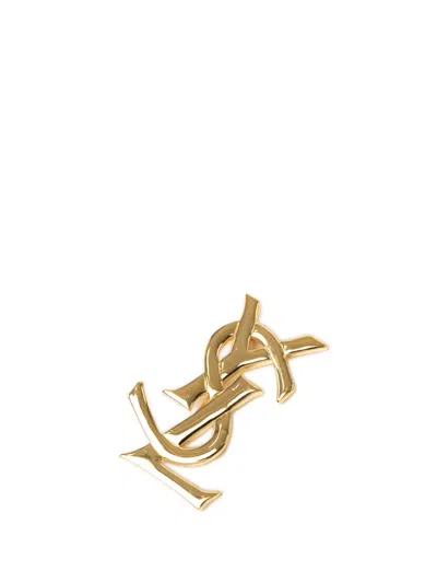 Pre-owned Saint Laurent 2000-2026 Gold Plated Cassandre Pin Brooch Costume Brooch