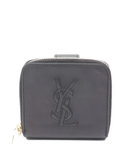 Pre-owned Saint Laurent 2000s Cassandre Bi-fold Leather Wallet In Black