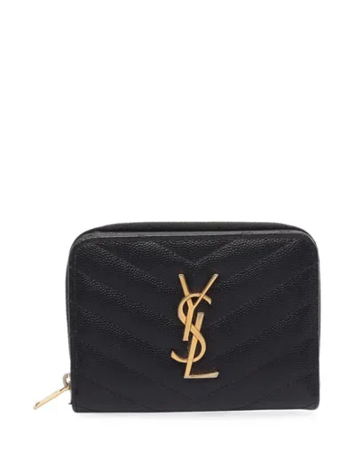 Pre-owned Saint Laurent 2000s Cassandre Wallet In Black