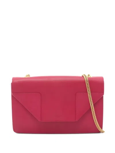 Pre-owned Saint Laurent 2000s Chain Leather Shoulder Bag In Pink
