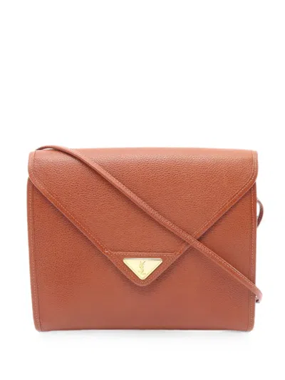 Pre-owned Saint Laurent 2000s Envelope Shoulder Bag In Brown