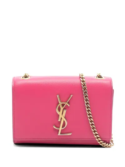 Pre-owned Saint Laurent 2000s Kate Monogram Chain Shoulder Bag In Pink