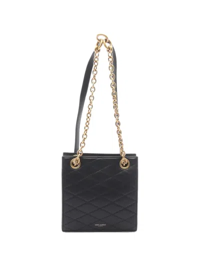 Pre-owned Saint Laurent 2000s Le Maill Leather Shoulder Bag In Black
