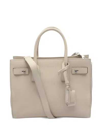 Pre-owned Saint Laurent 2000s Leather Tote Bag In Neutral