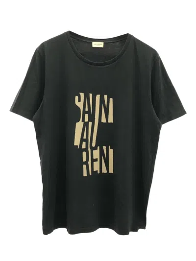 Pre-owned Saint Laurent 2000s Logo-print Cotton T-shirt In Black