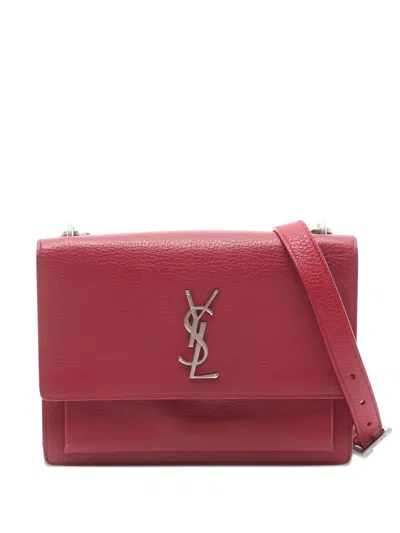 Pre-owned Saint Laurent 2000s Medium Sunset Shoulder Bag In Red
