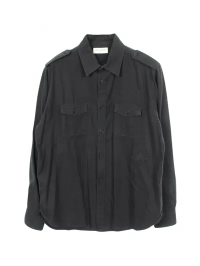 Pre-owned Saint Laurent 2000s Military-style Long-sleeve Shirt In Black