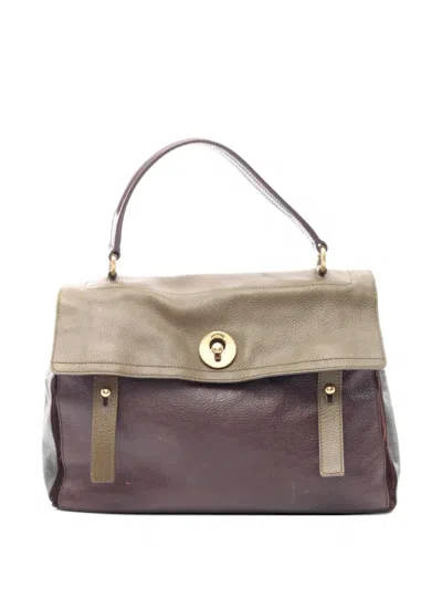 Pre-owned Saint Laurent 2000s Muse Two Leather Tote Bag In Brown
