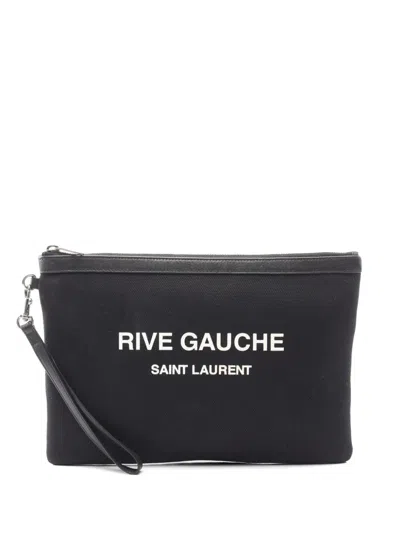 Pre-owned Saint Laurent 2000s Rive Gauche Clutch Bag In Black