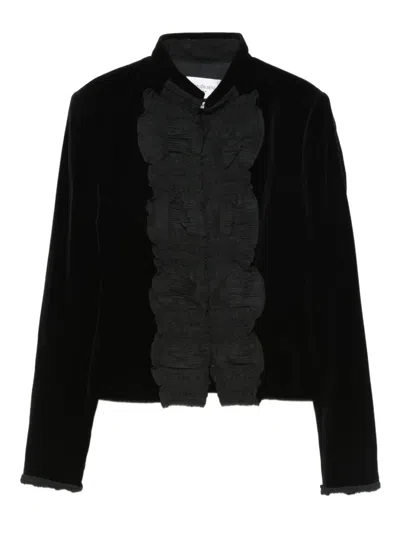 Pre-owned Saint Laurent 2000s Ruffled Jacket In Black
