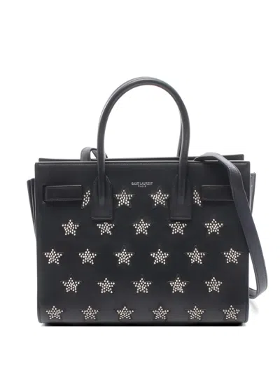 Pre-owned Saint Laurent 2000s Sac De Jour Star Studs-embellishment Leather Tote Bag In Black
