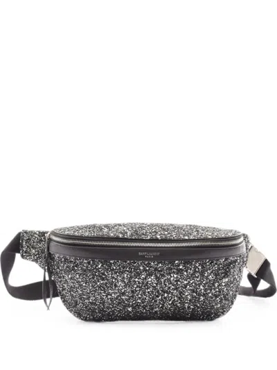 Pre-owned Saint Laurent 2000s Sequin-embellished Belt Bag In Black