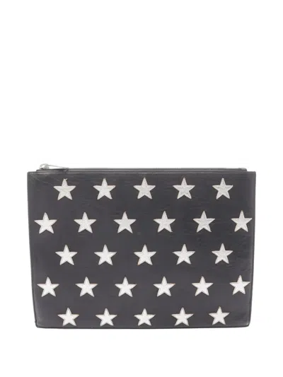 Pre-owned Saint Laurent 2000s Star-detail Clutch Bag In Black