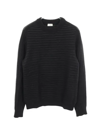 Pre-owned Saint Laurent 2000s Striped Knitted Sweater In Black