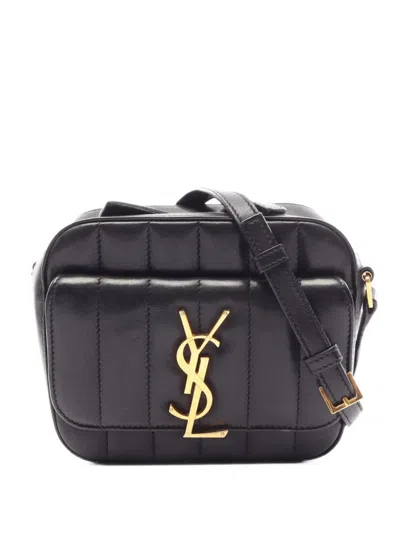 Pre-owned Saint Laurent 2000s Vicky Quilted Shoulder Bag In Black