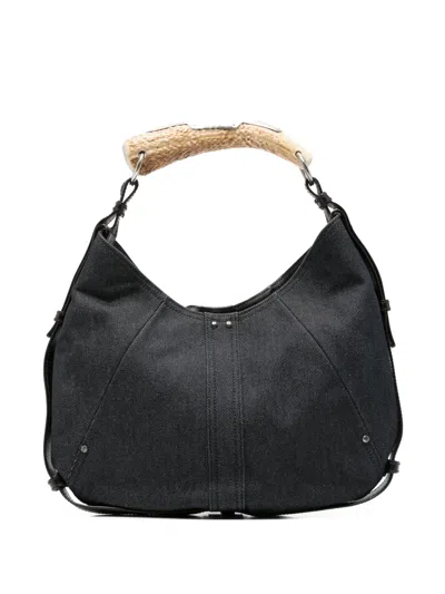 Pre-owned Saint Laurent 2002 Mombasa Tote Bag In Blue