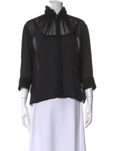 Pre-owned Saint Laurent 2007 Silk Blouse In Black