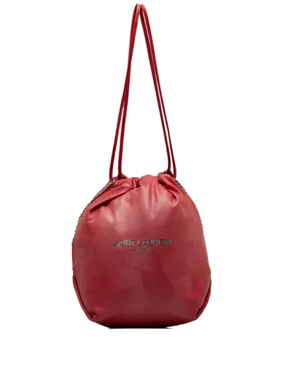 Pre-owned Saint Laurent 2010-2023 Small Teddy Bucket Bag In Red