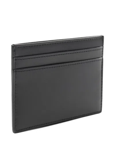 Pre-owned Saint Laurent 2010-2025 Small Leather Cassandra Case Card Holder In Black