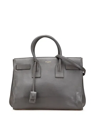 Pre-owned Saint Laurent 2010-2025 Small Leather Sac De Jour Satchel