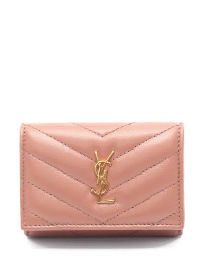 Pre-owned Saint Laurent 2010's Cassandre Fragments Flap Leather Wallet