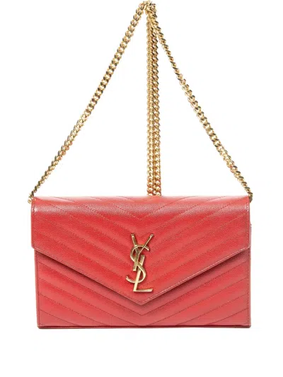 Pre-owned Saint Laurent 2010 Envelope Shoulder Bag In Red