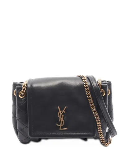 Pre-owned Saint Laurent 2010 Mini Nolita Chain Shoulder Bag In Black