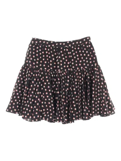 Pre-owned Saint Laurent 2010 Star-print Mini Skirt In Black