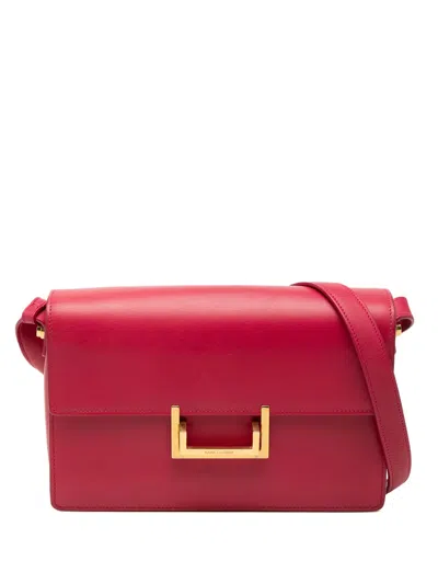 Pre-owned Saint Laurent 2010-2025 Medium Leather Lulu Crossbody Bag In Pink