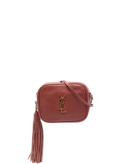 Pre-owned Saint Laurent 2010-2026 Calfskin Monogram Blogger Bag Crossbody Bag In Red