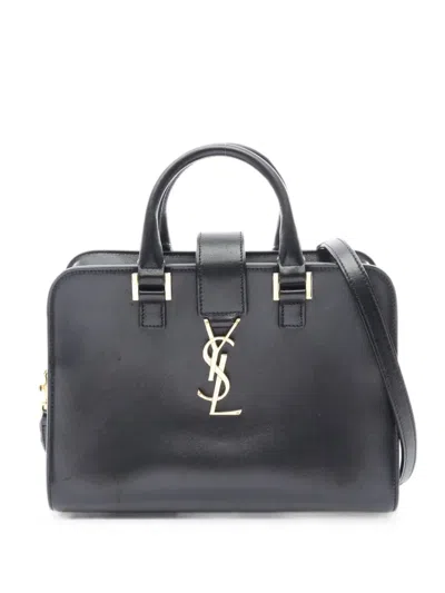 Pre-owned Saint Laurent 2010s Baby Monogram Kabas Tote Bag In Black