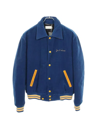 Pre-owned Saint Laurent 2010s Corduroy Bomber Jacket In Blue