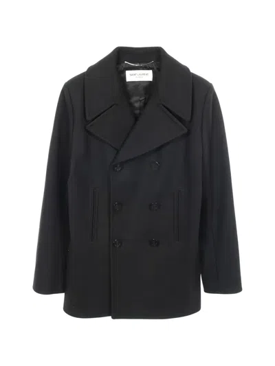 Pre-owned Saint Laurent 2010s Double-breasted Coat In Black