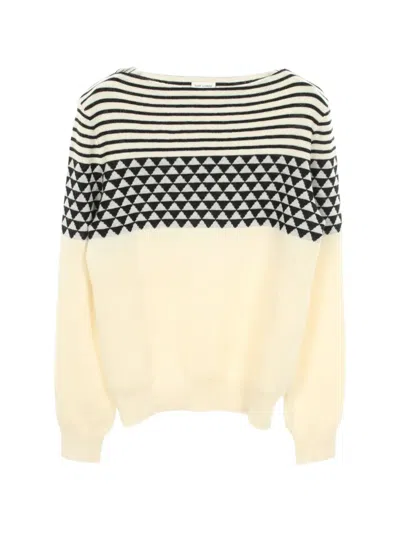 Pre-owned Saint Laurent 2010s Geometric-pattern Sweater In Neutrals