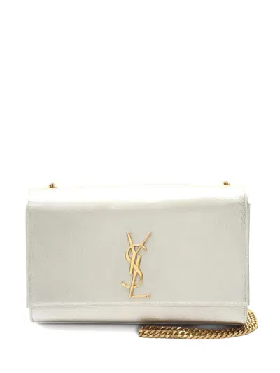 Pre-owned Saint Laurent 2010s Kate Chain-strap Leather Shoulder Bag In Silver