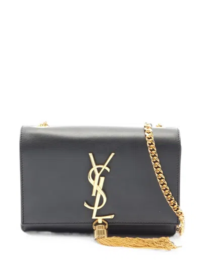 Pre-owned Saint Laurent 2010s Kate Chain-strap Tassel-detail Leather Shoulder Bag In Black