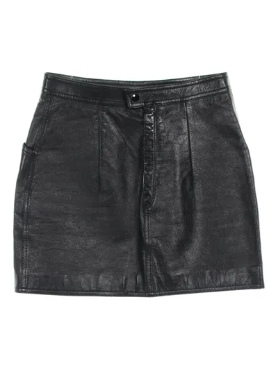 Pre-owned Saint Laurent 2010s Lambskin Mini Skirt In Black