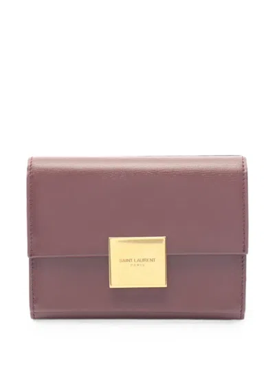 Pre-owned Saint Laurent 2010s Leather Card Case In Red