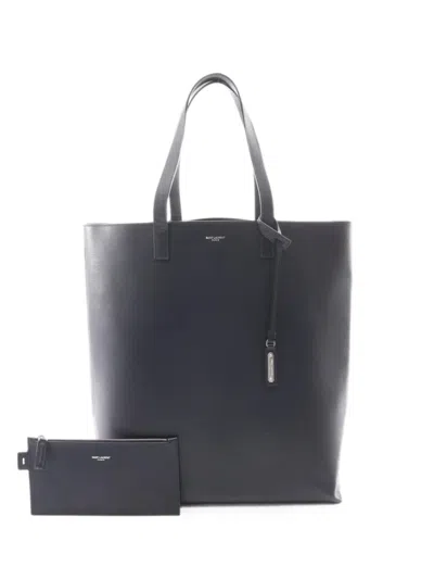 Pre-owned Saint Laurent 2010s Leather Tote Bag In Blue