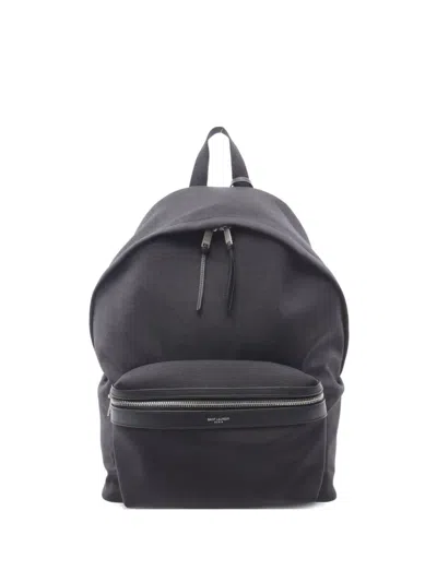 Pre-owned Saint Laurent 2010s Leather-trimmed Backpack In Black