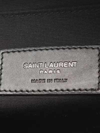 Pre-owned Saint Laurent 2010s Leather-trim Belt Bag In Black