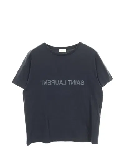 Pre-owned Saint Laurent 2010s Logo-print Short-sleeve T-shirt In Blue