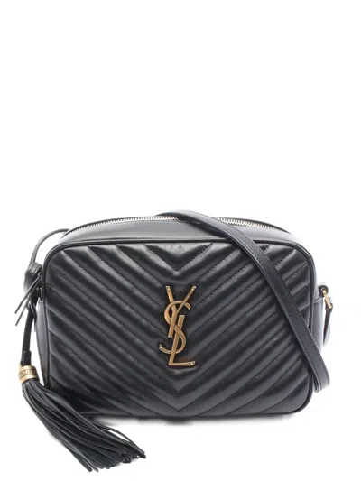 Pre-owned Saint Laurent 2010s Lou Roux Monogram Tassel Camera Shoulder Bag In Black