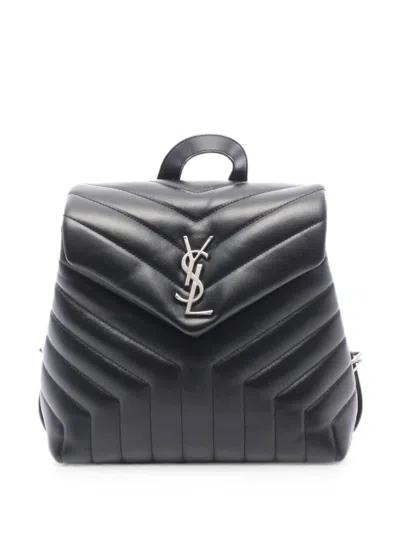 Pre-owned Saint Laurent 2010s Lulu Quilted Leather Backpack In Black